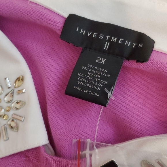 NWT Investments Women sweater top plus size 2X - Picture 6 of 6